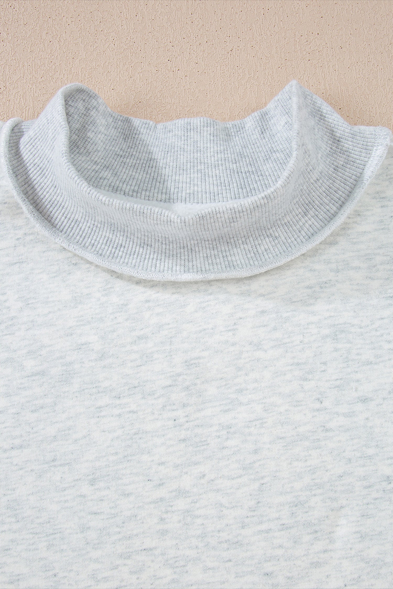 Apricot Oversize Drop Shoulder Reversible Mock Neck Sweatshirt
