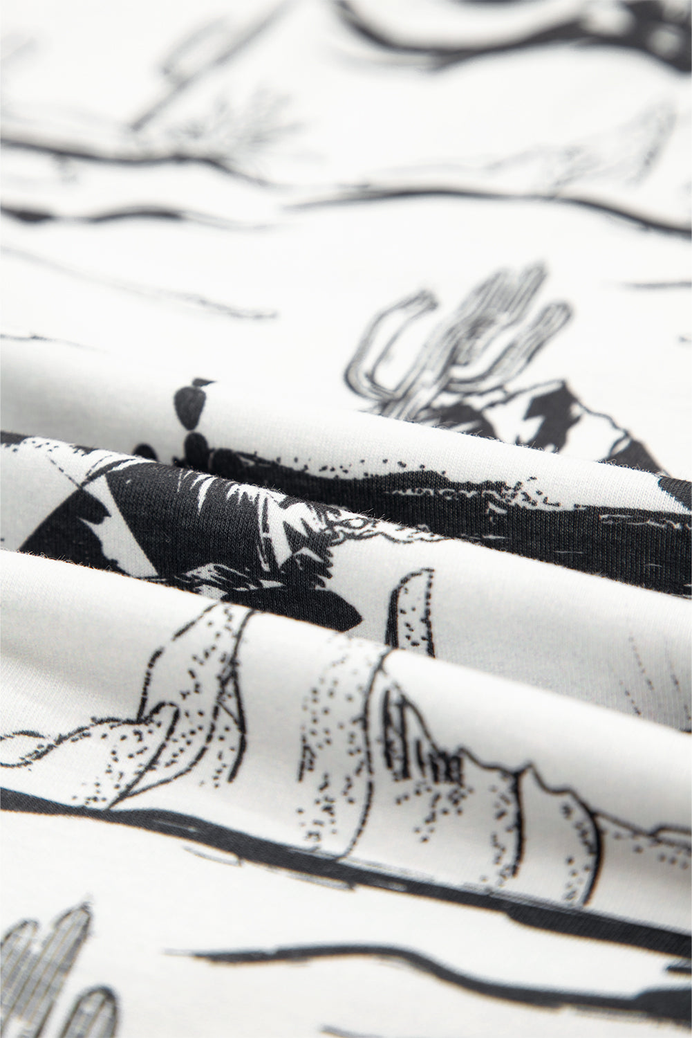 Brown Desert Sand Print Short Sleeve Knit Top