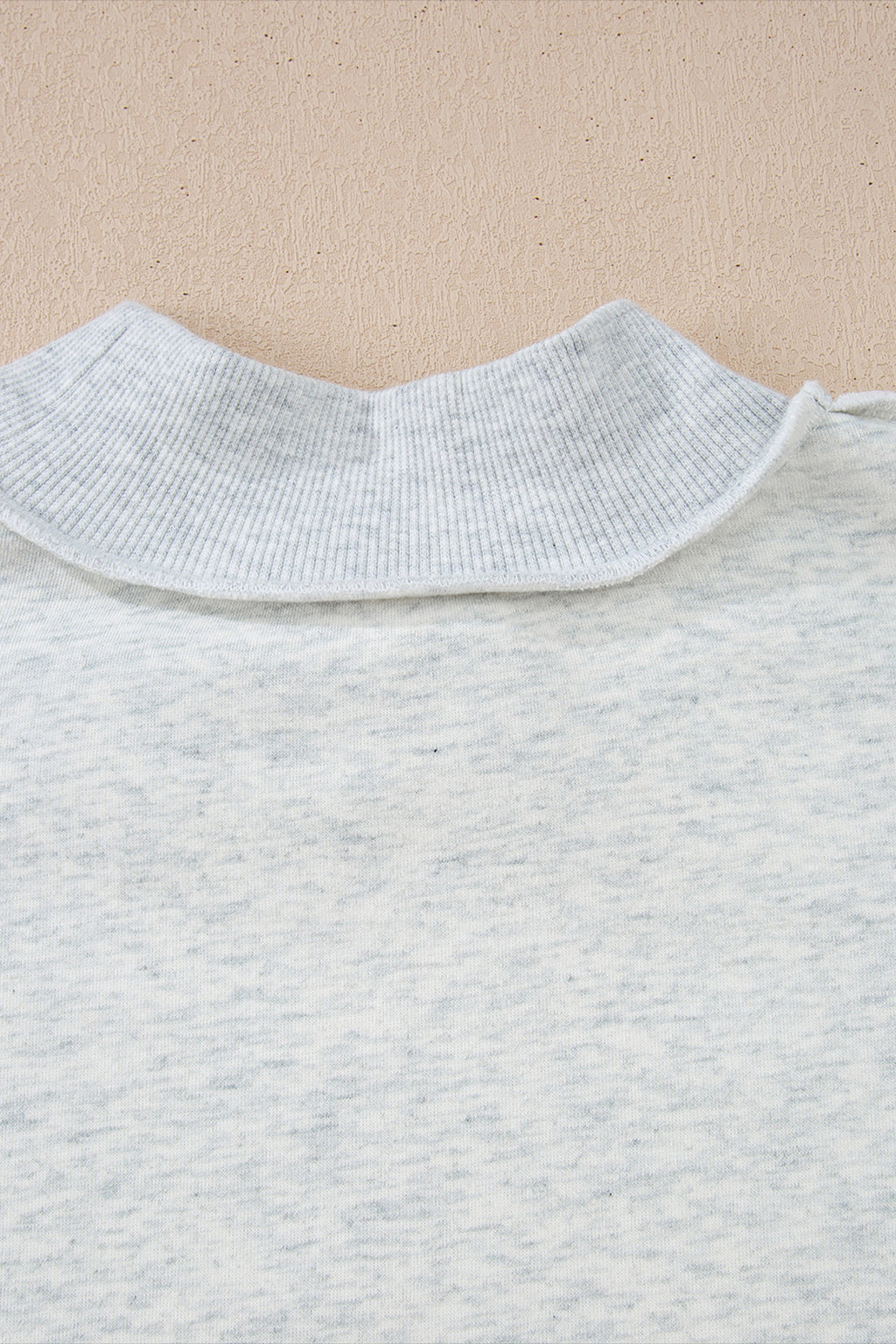 Apricot Oversize Drop Shoulder Reversible Mock Neck Sweatshirt