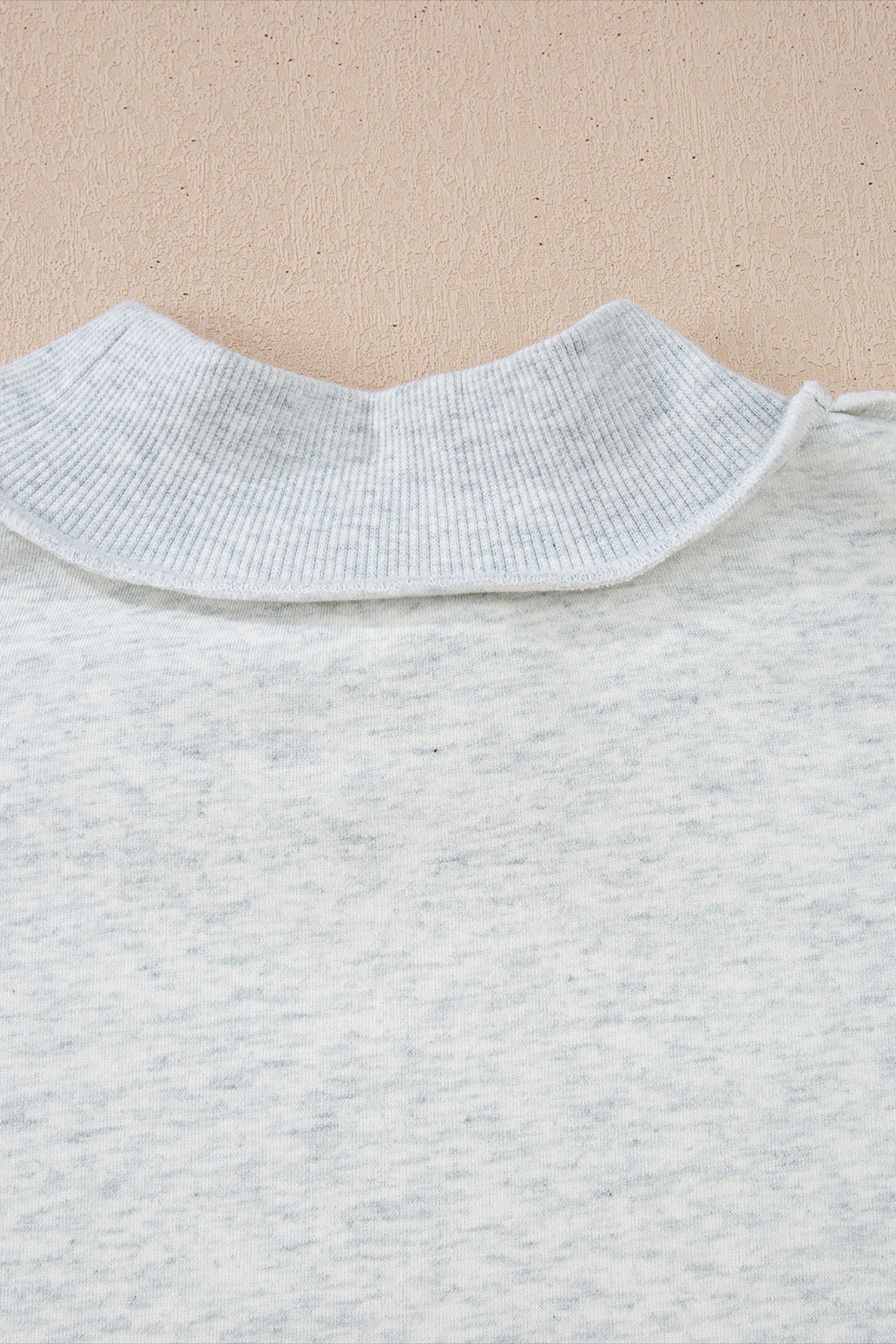 Apricot Oversize Drop Shoulder Reversible Mock Neck Sweatshirt