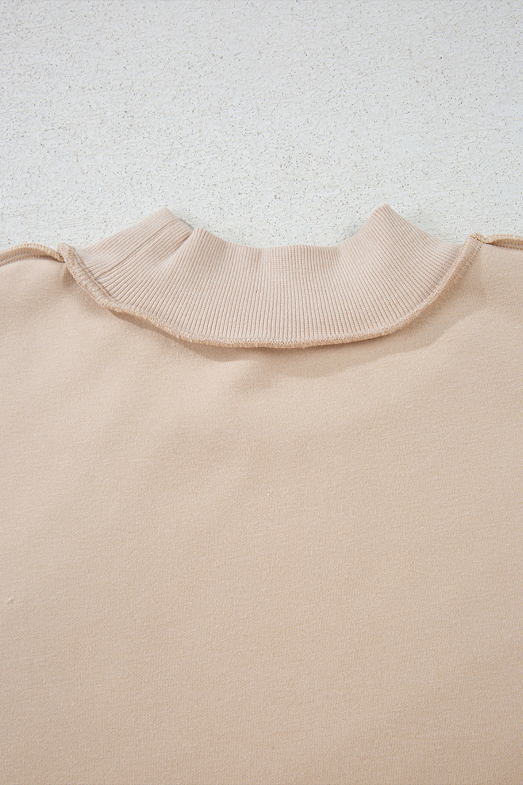 Apricot Oversize Drop Shoulder Reversible Mock Neck Sweatshirt