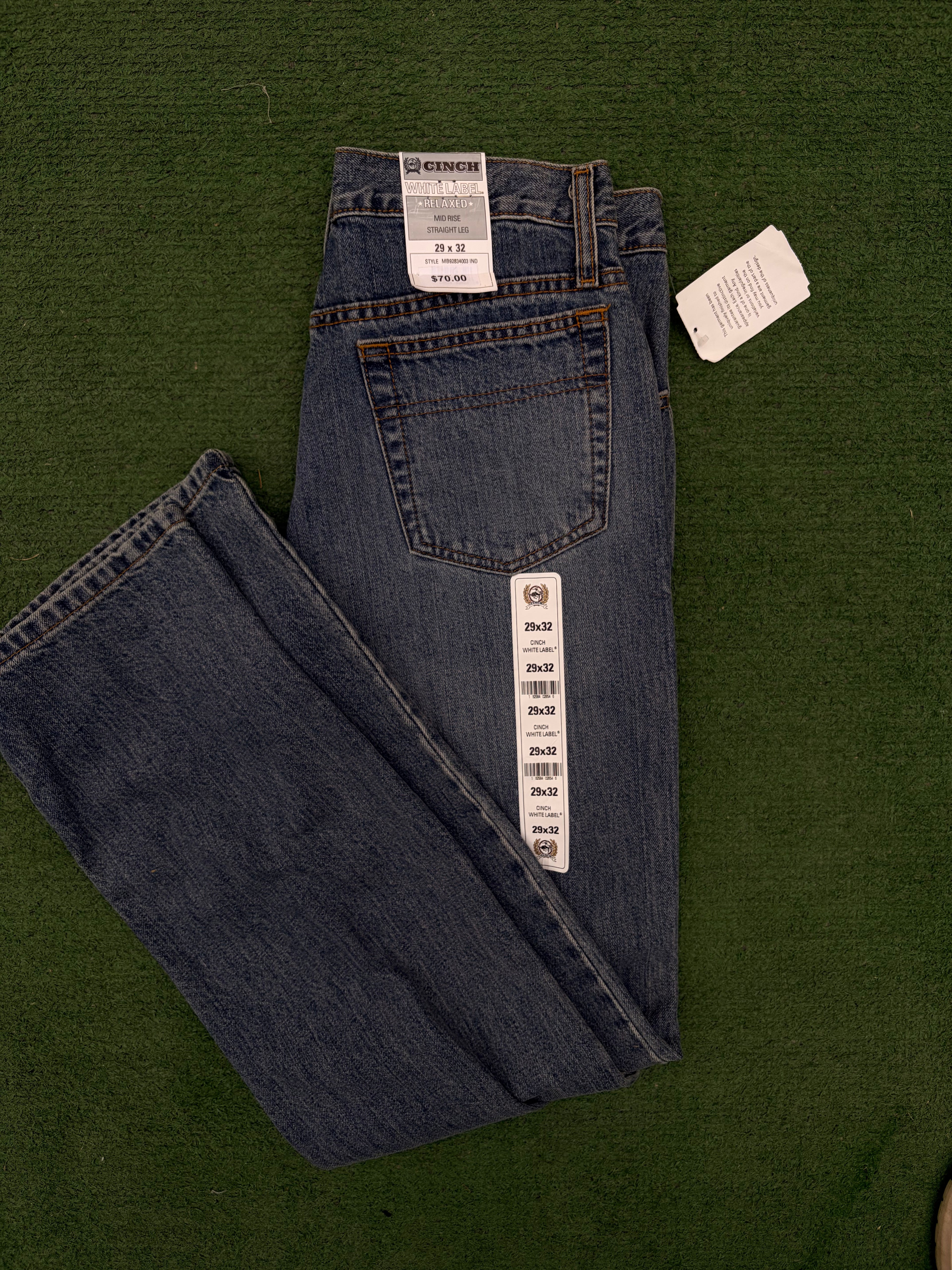 Cinch Men's White Label Mid Rise Relaxed Fit Straight Leg Jean - Medium Stonewash
