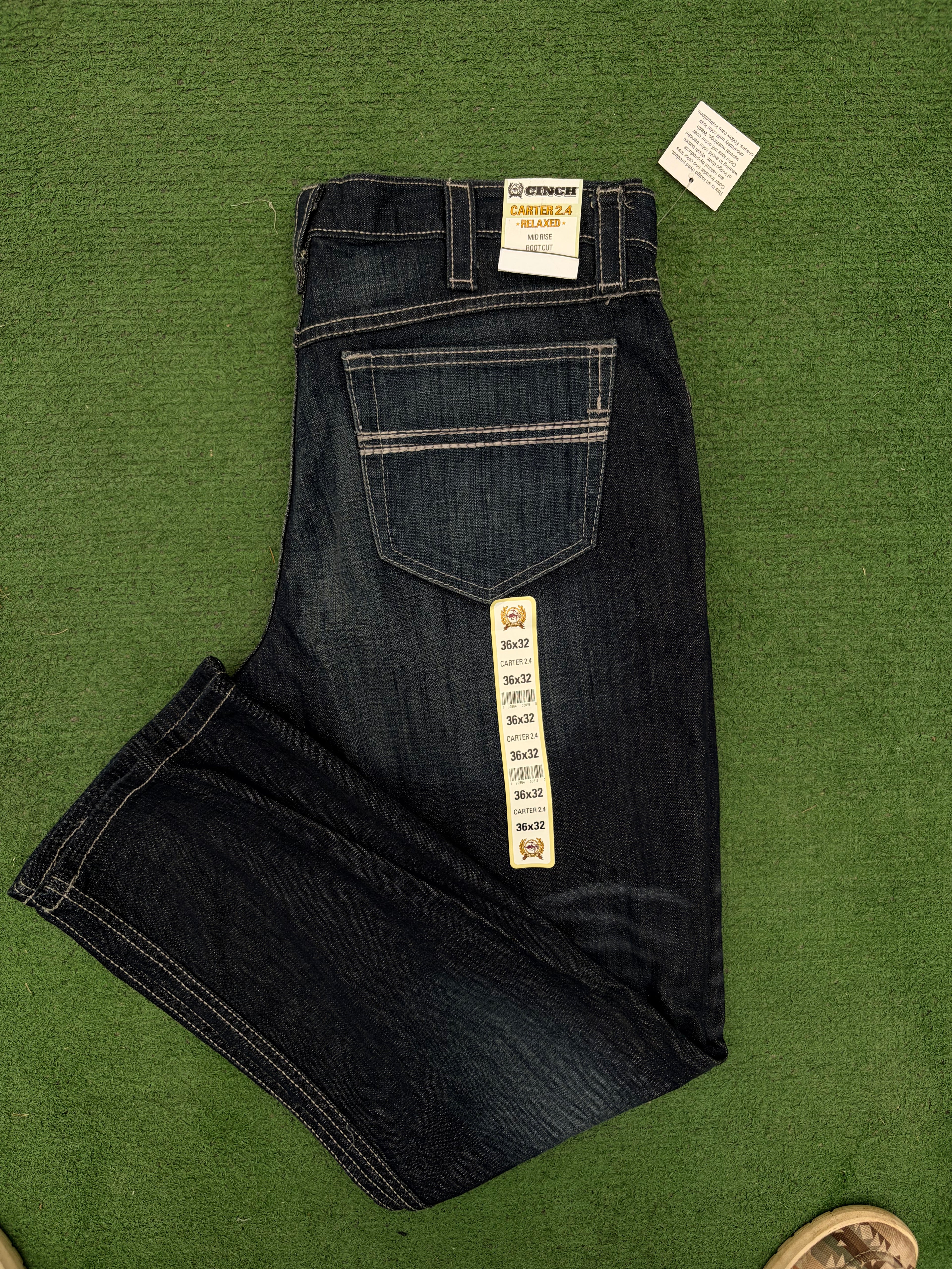 Cinch Men's Carter 2.4 Stretch Mid Rise Relaxed Fit Boot Cut Jeans