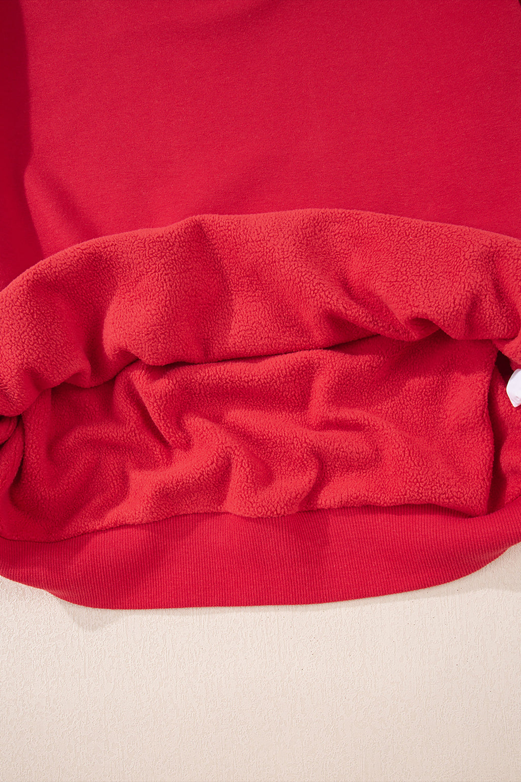 Apricot Oversize Drop Shoulder Reversible Mock Neck Sweatshirt