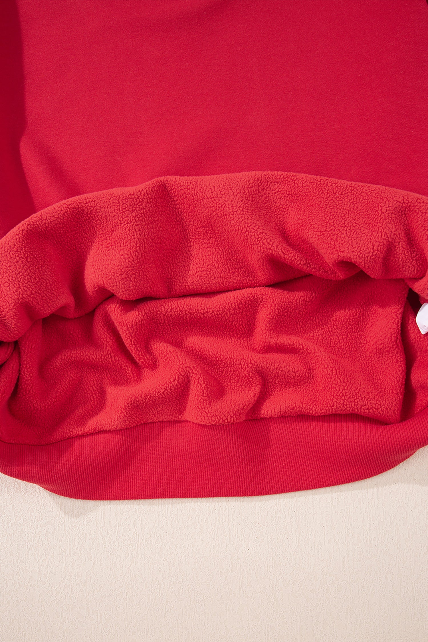 Apricot Oversize Drop Shoulder Reversible Mock Neck Sweatshirt