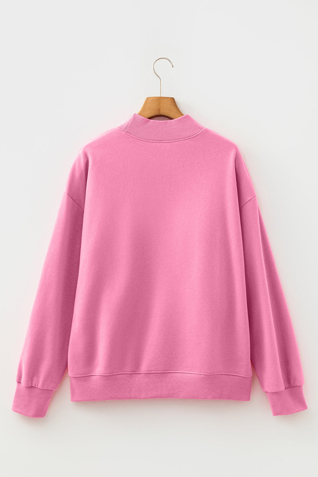 Sea Green Oversize Blessed Embroidered Mock Neck Sweatshirt
