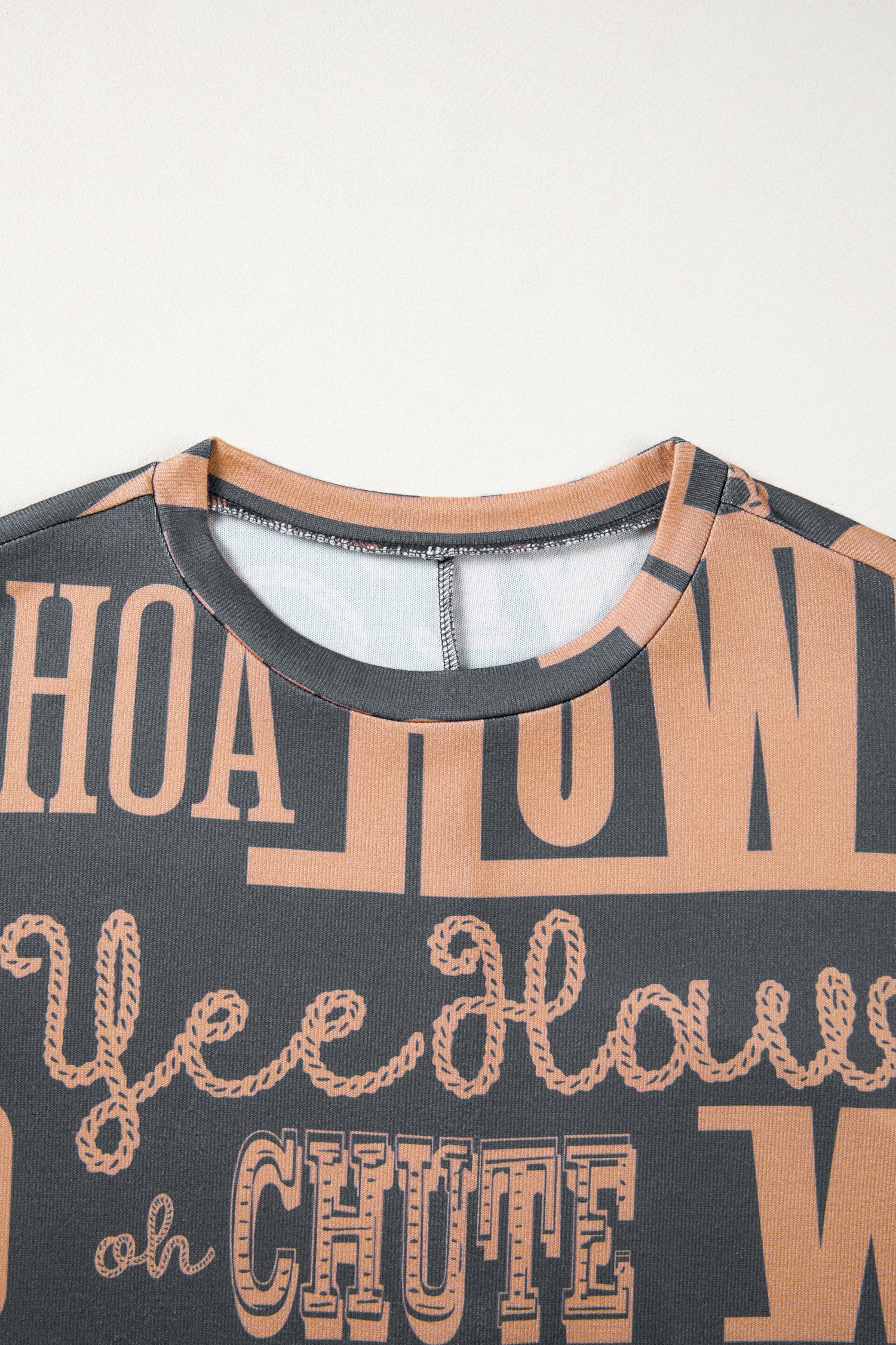 Green Howdy Cowboy Letter Printed Western Fashion Tee