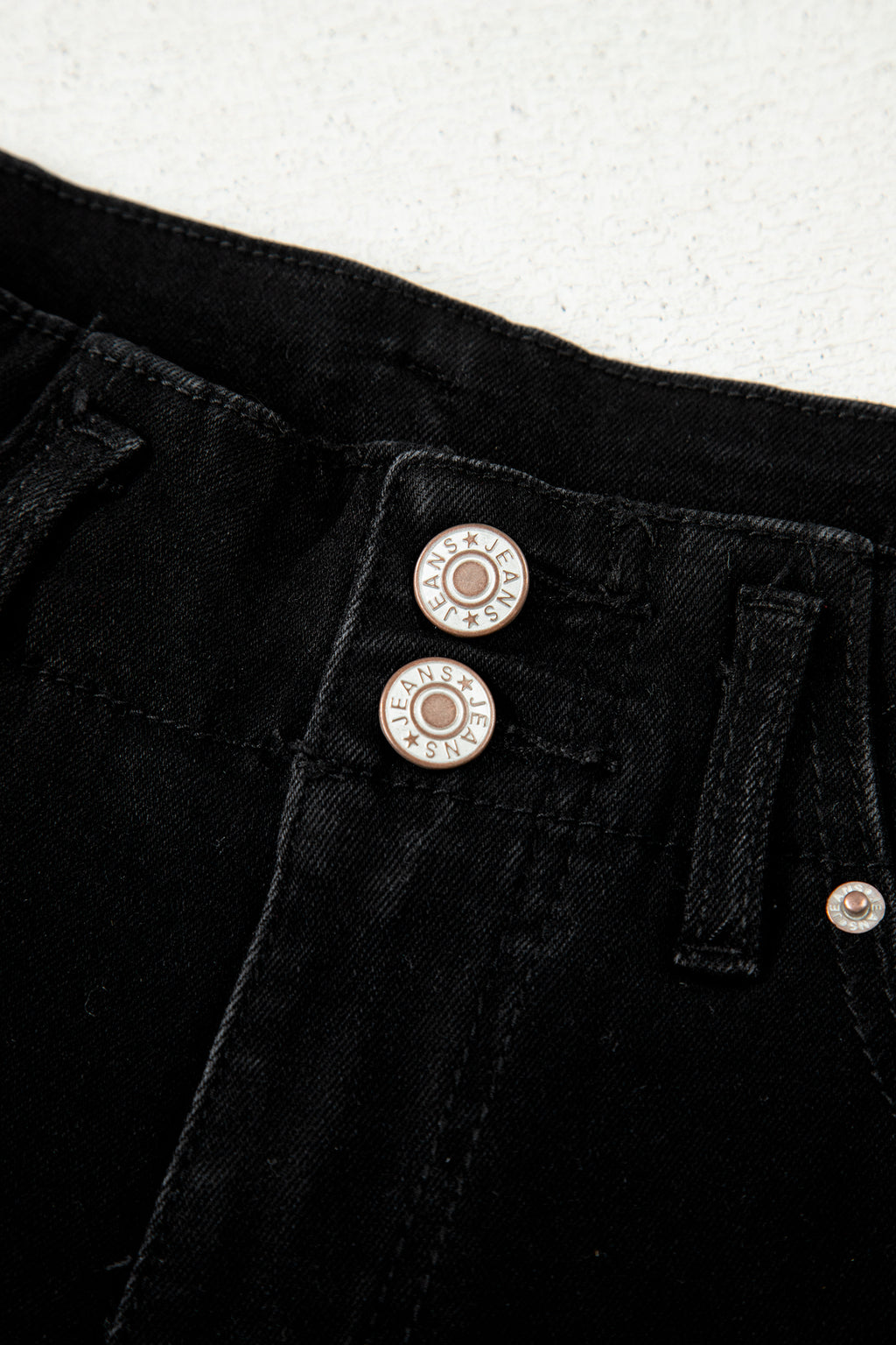 Black 2-Button High Waist Flared Bottom Jeans