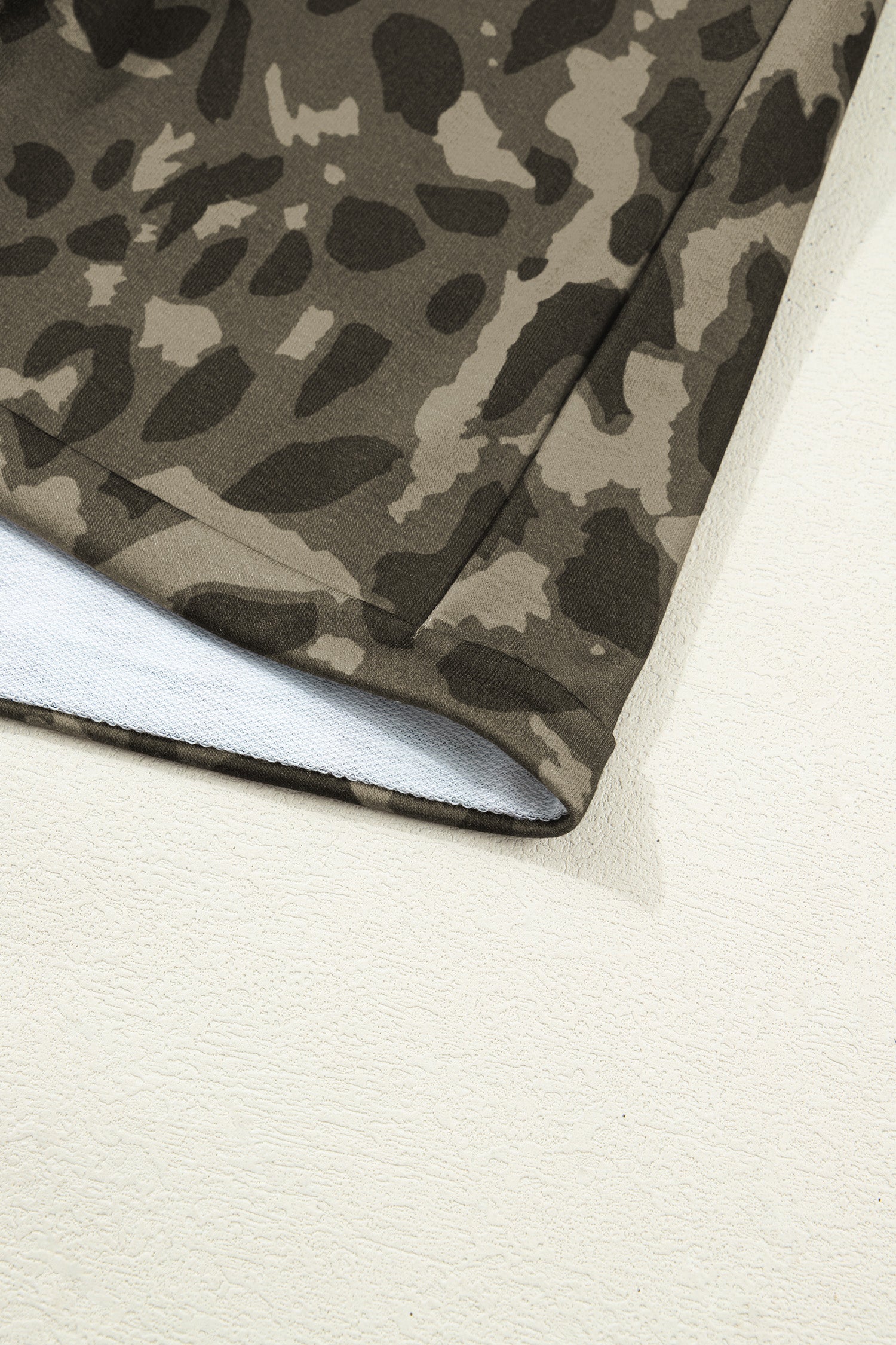 Brown Leopard Print Crew Neck Short Set