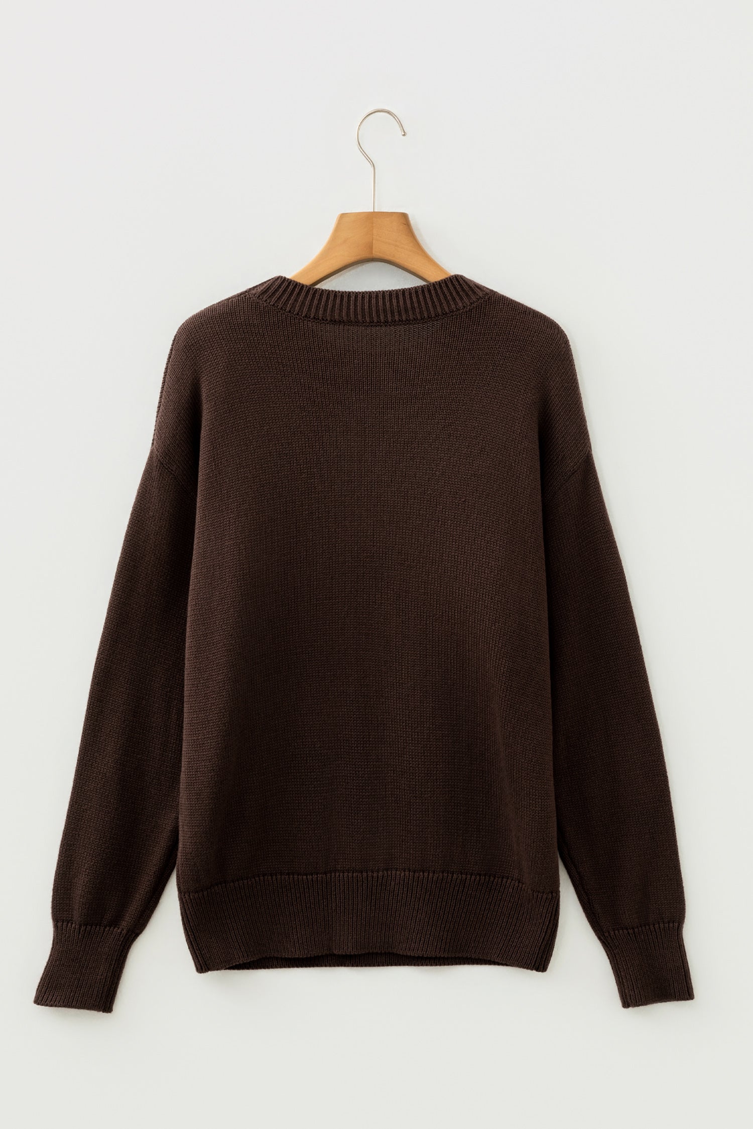 Chicory Coffee Howdy Embroidered Graphic Western Sweater