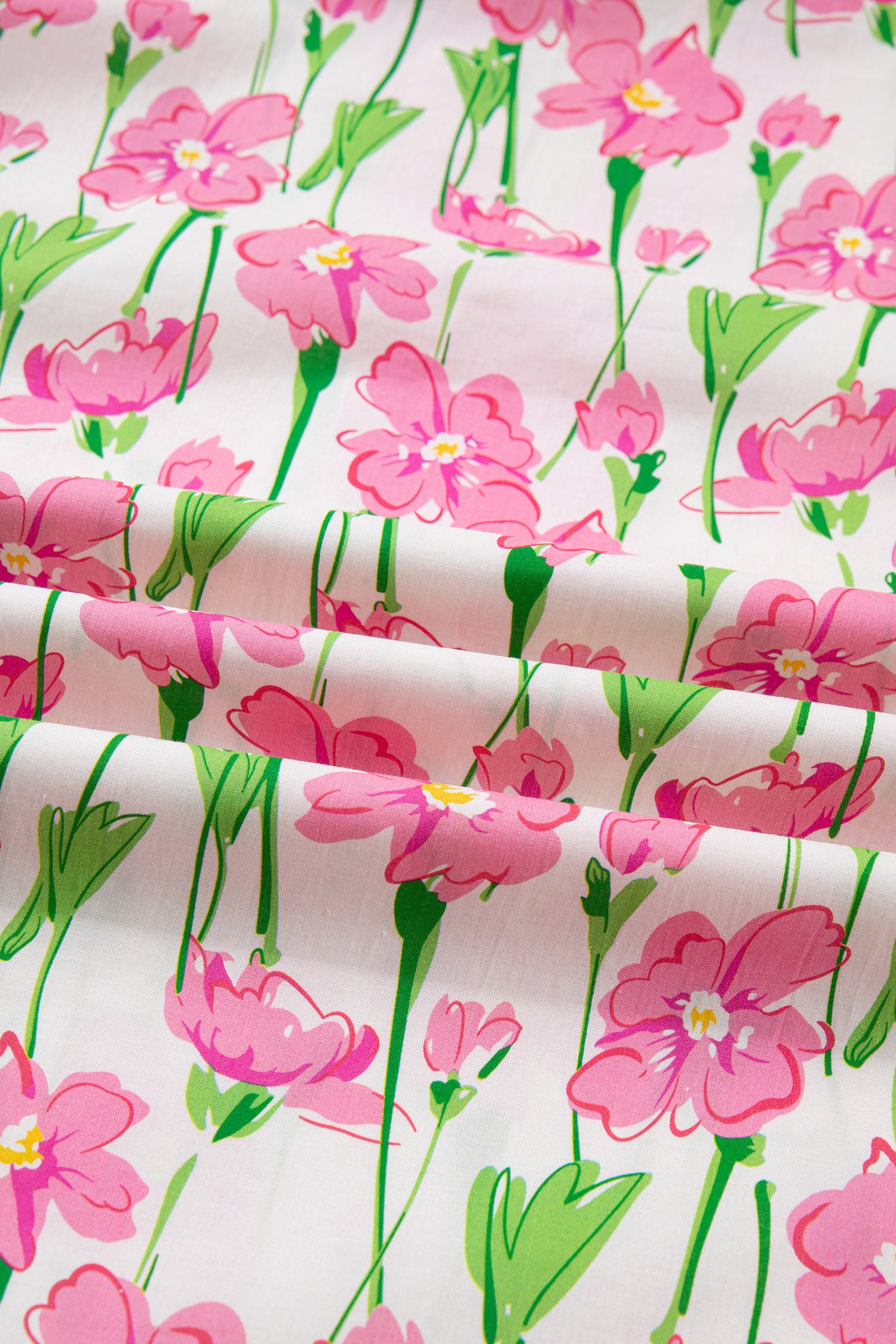 Pink Floral Print Contrast Trim V Neck Double Ruffled Short Sleeve Blouse