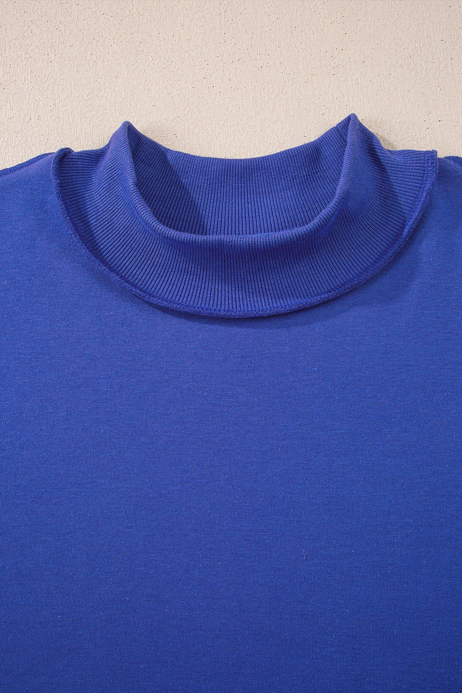 Apricot Oversize Drop Shoulder Reversible Mock Neck Sweatshirt