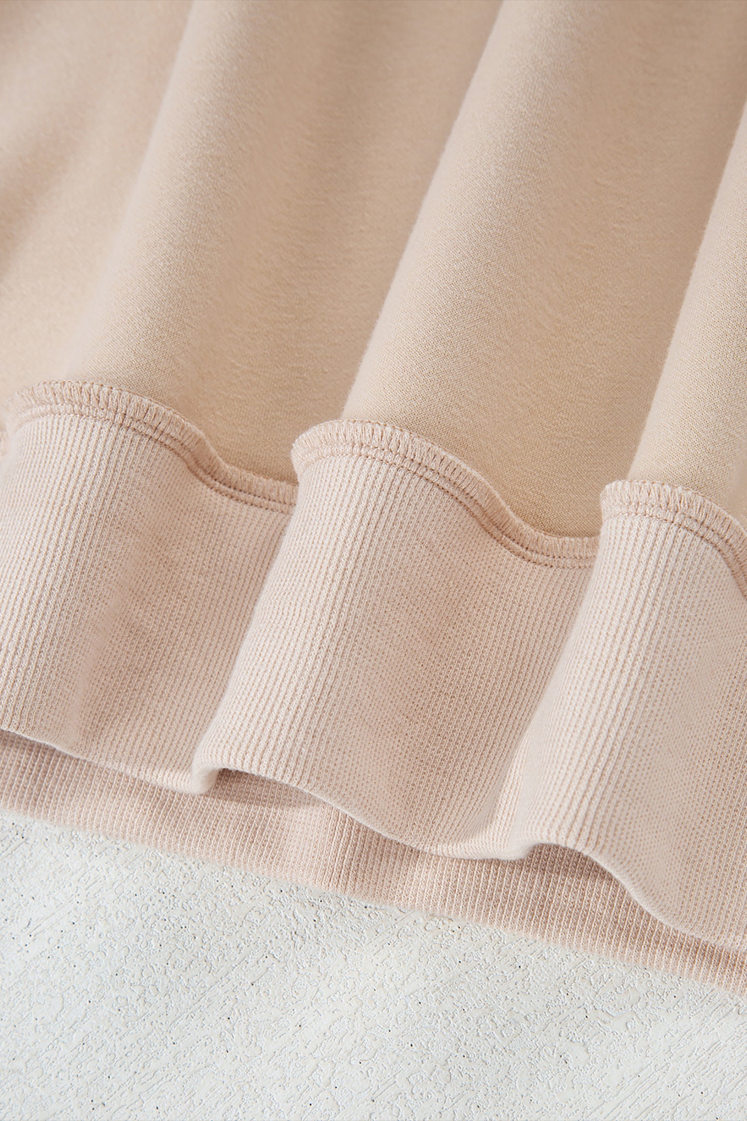 Apricot Oversize Drop Shoulder Reversible Mock Neck Sweatshirt