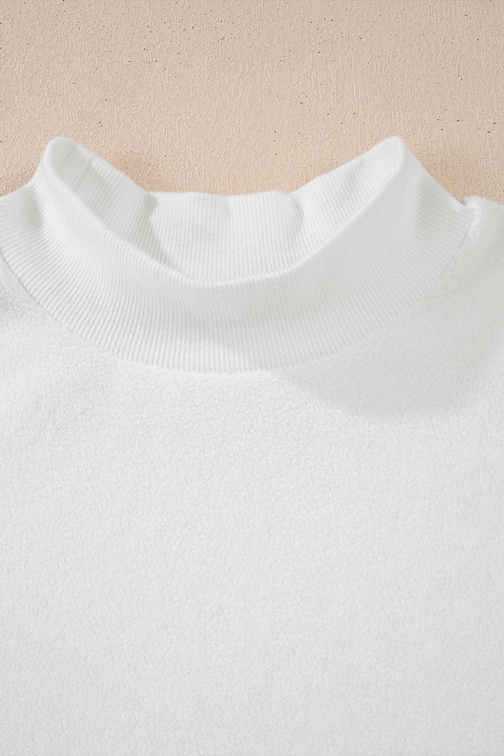 Apricot Oversize Drop Shoulder Reversible Mock Neck Sweatshirt