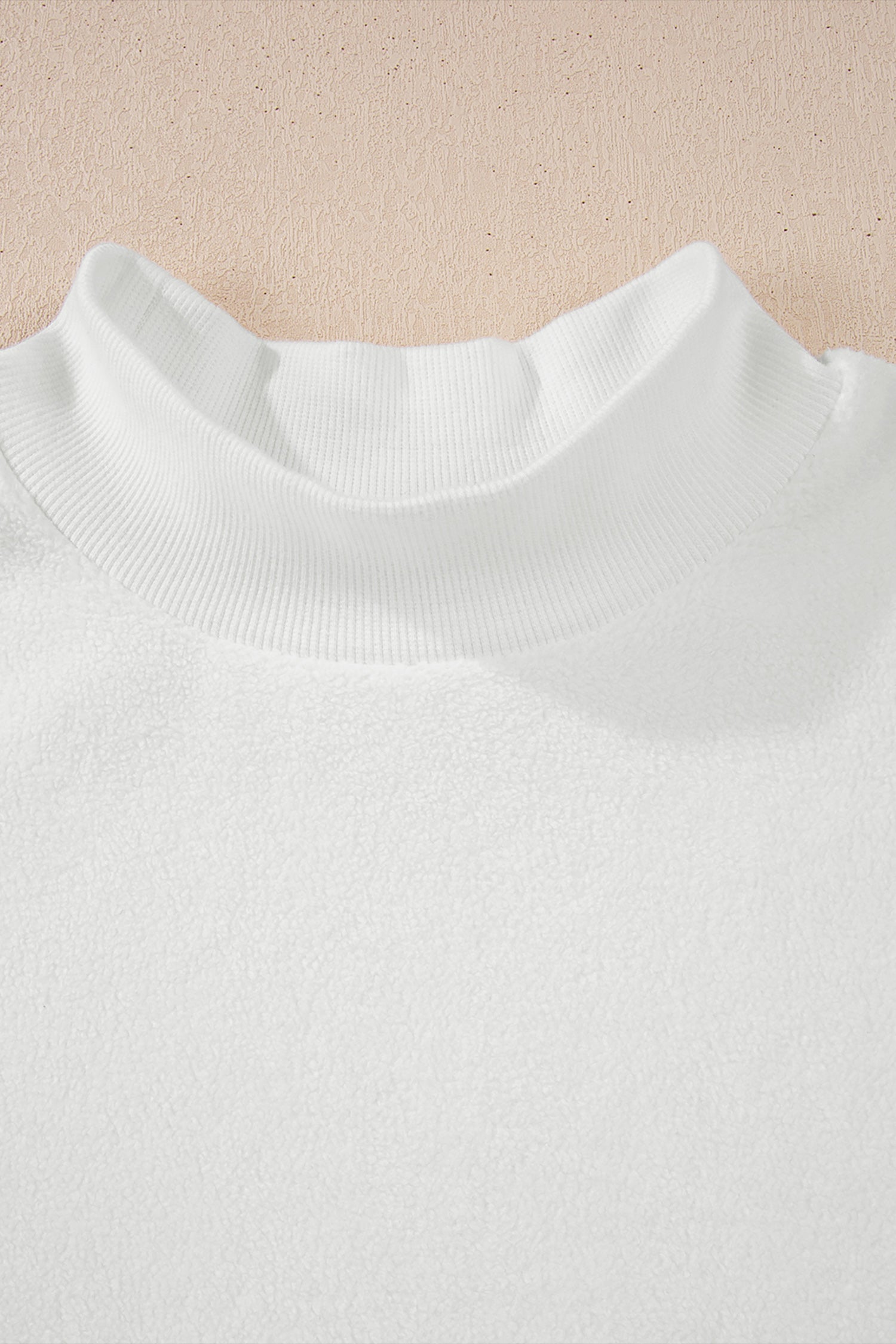 Apricot Oversize Drop Shoulder Reversible Mock Neck Sweatshirt