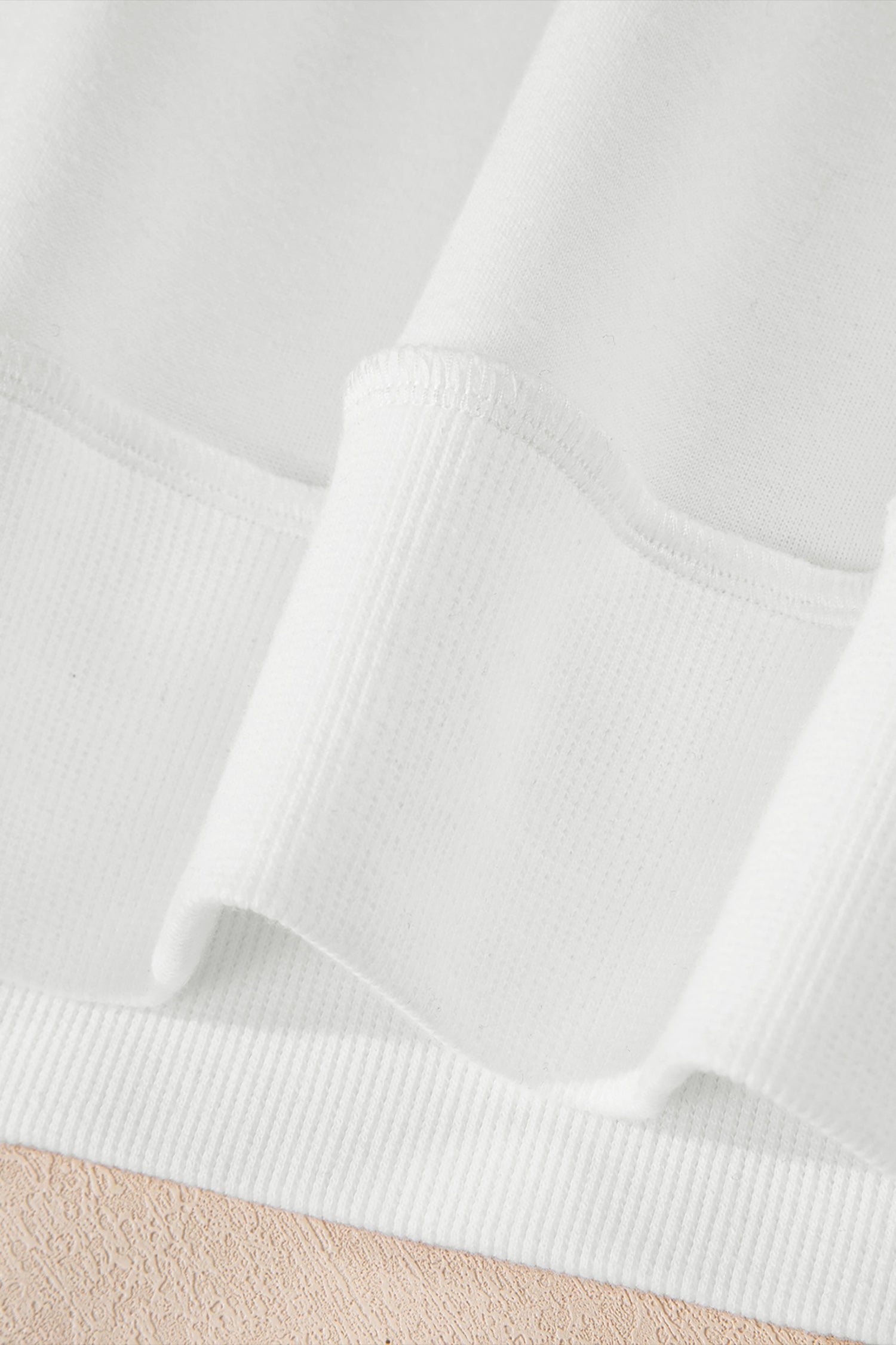 Apricot Oversize Drop Shoulder Reversible Mock Neck Sweatshirt