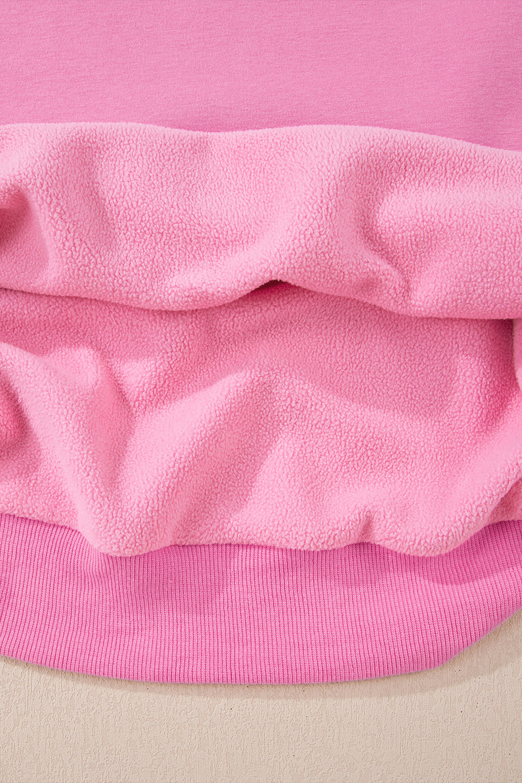 Apricot Oversize Drop Shoulder Reversible Mock Neck Sweatshirt
