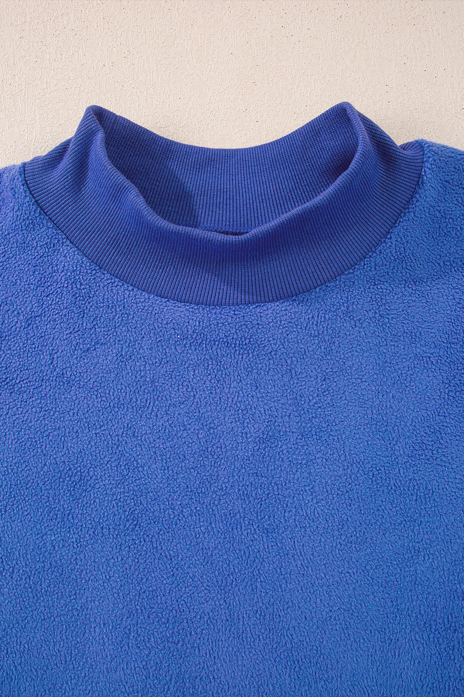 Apricot Oversize Drop Shoulder Reversible Mock Neck Sweatshirt
