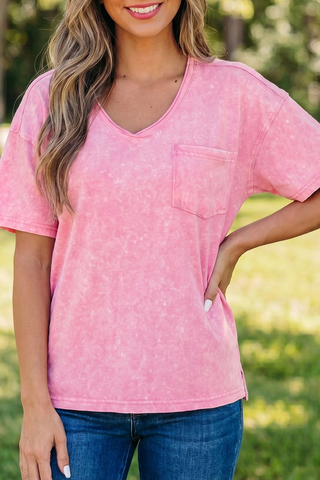 Mint Green Cotton Mineral Wash T Shirt