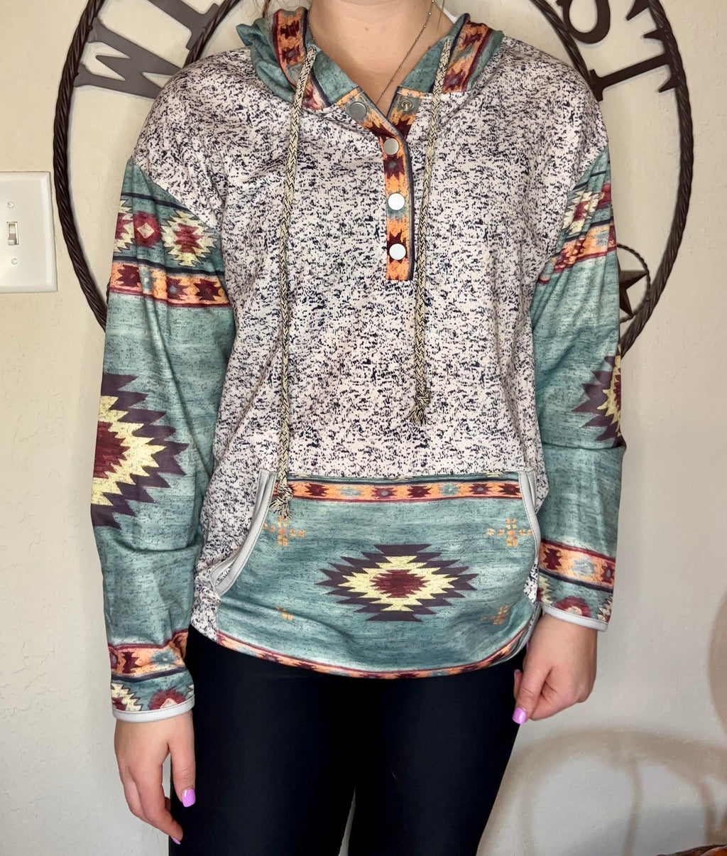 Aztec Pull over Sweatshirt