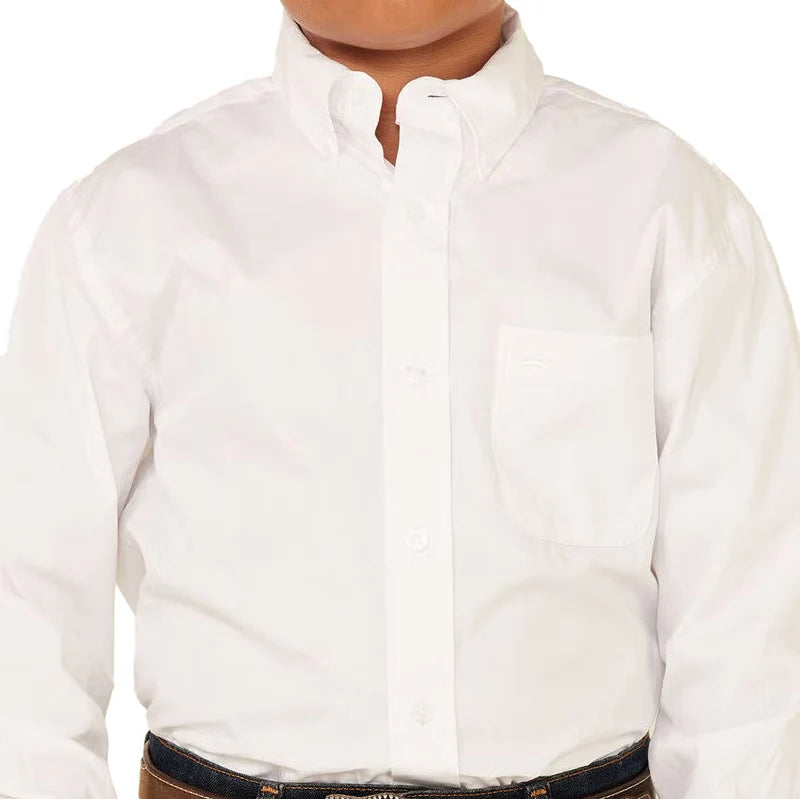 Cinch Boy's Solid White Button Down Shirt