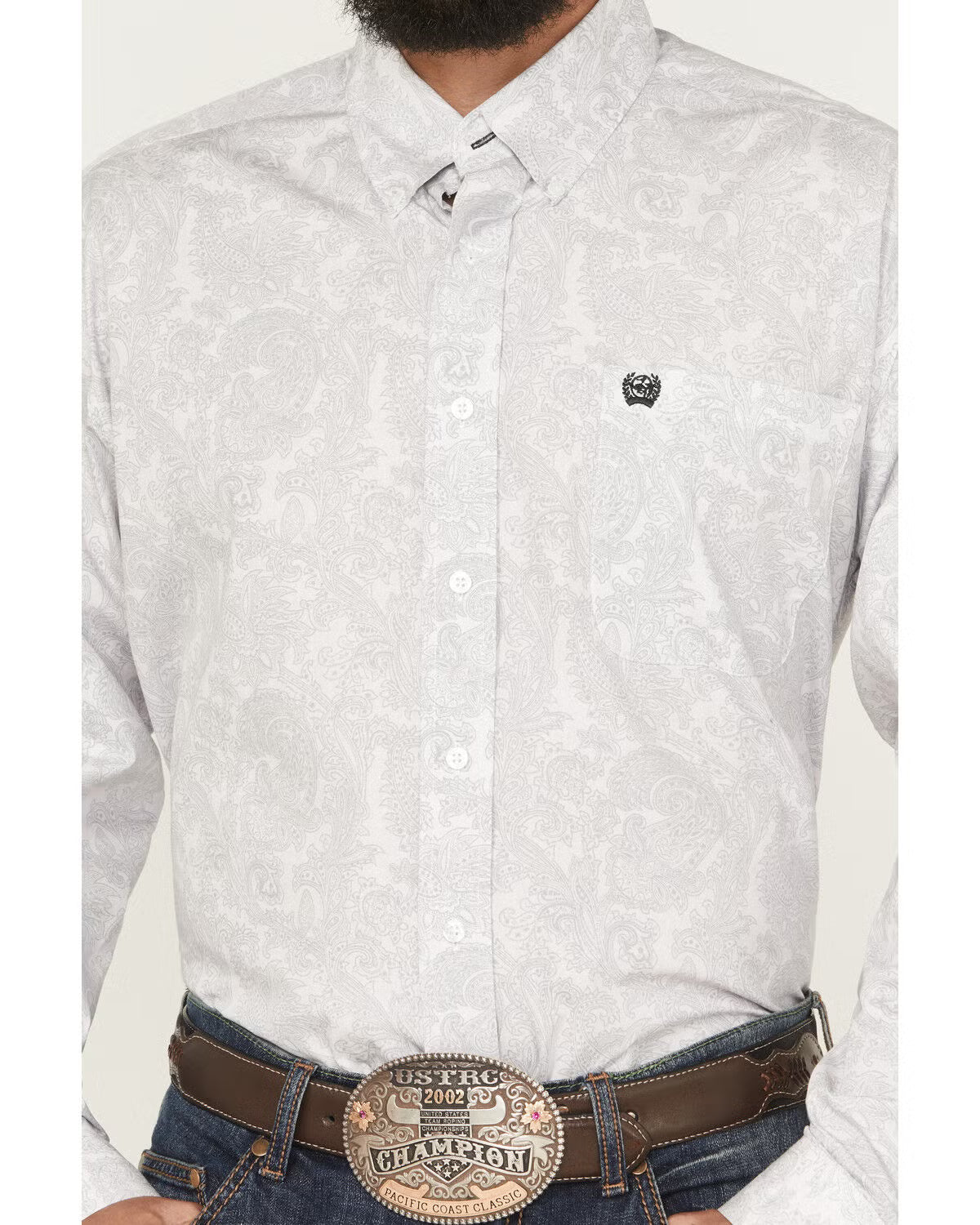 Cinch Men's Paisley Print Long Sleeve Button-Down Western Shirt