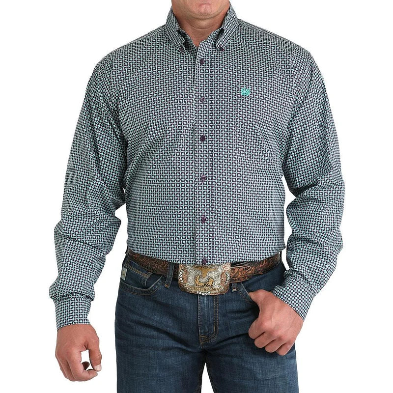 Cinch Men's Purple Floral Print Shirt
