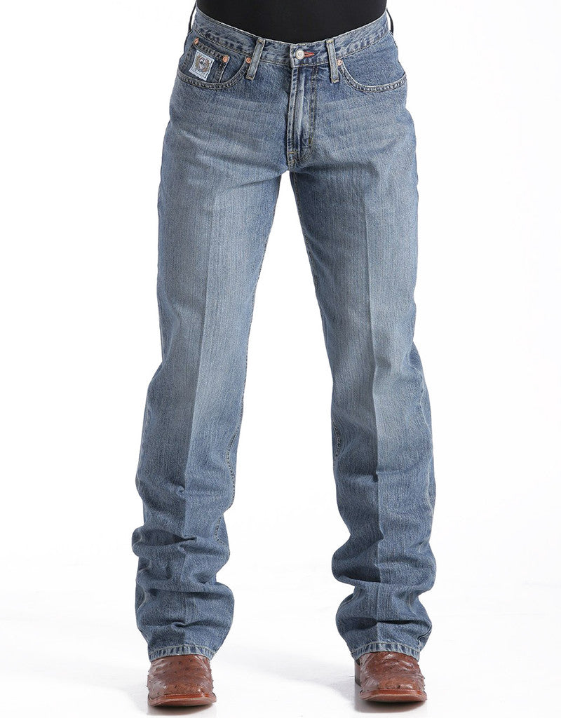 Cinch Men's White Label Mid Rise Relaxed Fit Straight Leg Jean - Medium Stonewash