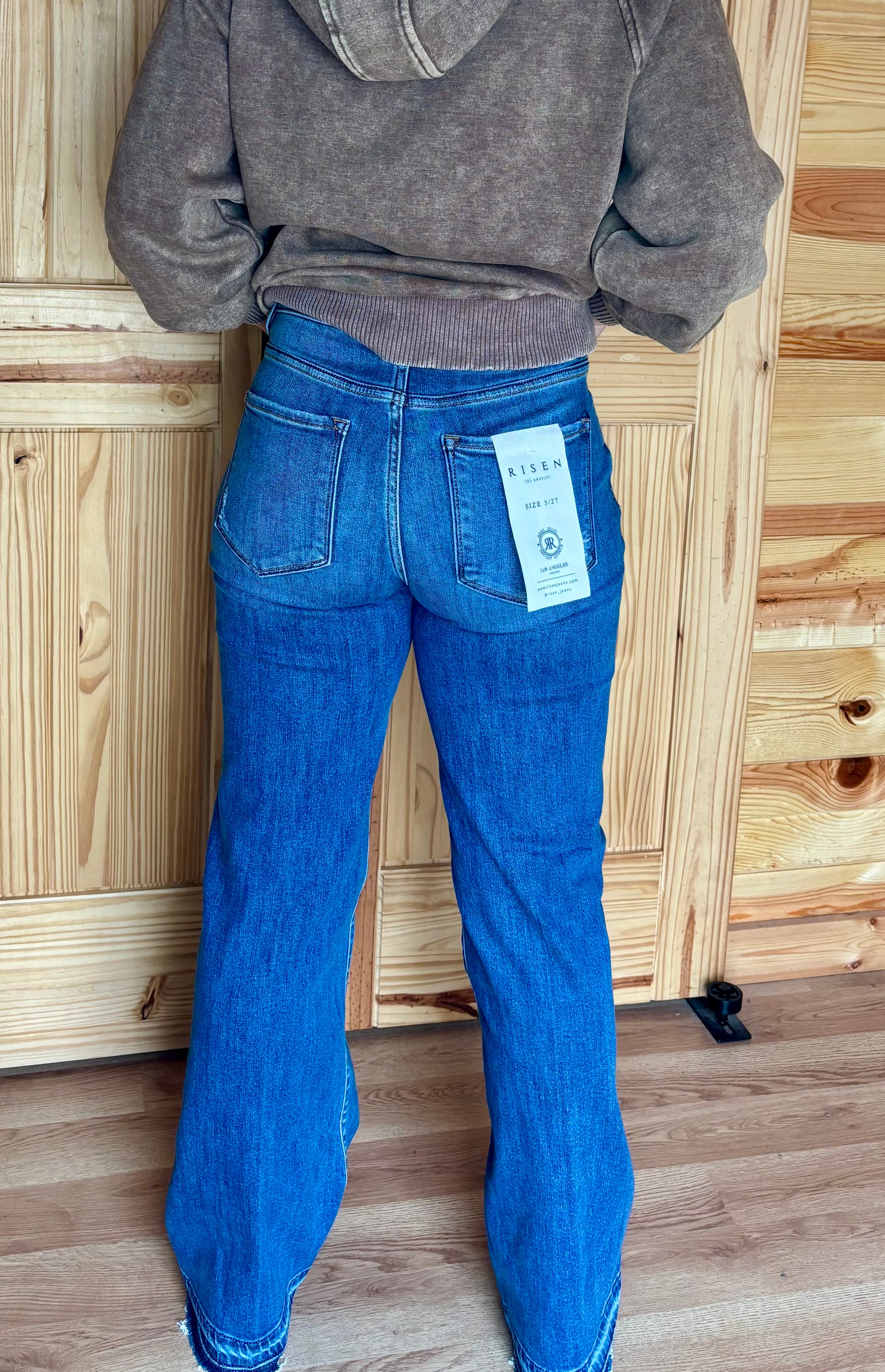 Risen HIGH RISE WIDE LEG JEANS WITH RELEASED HEM (Tummy Control)