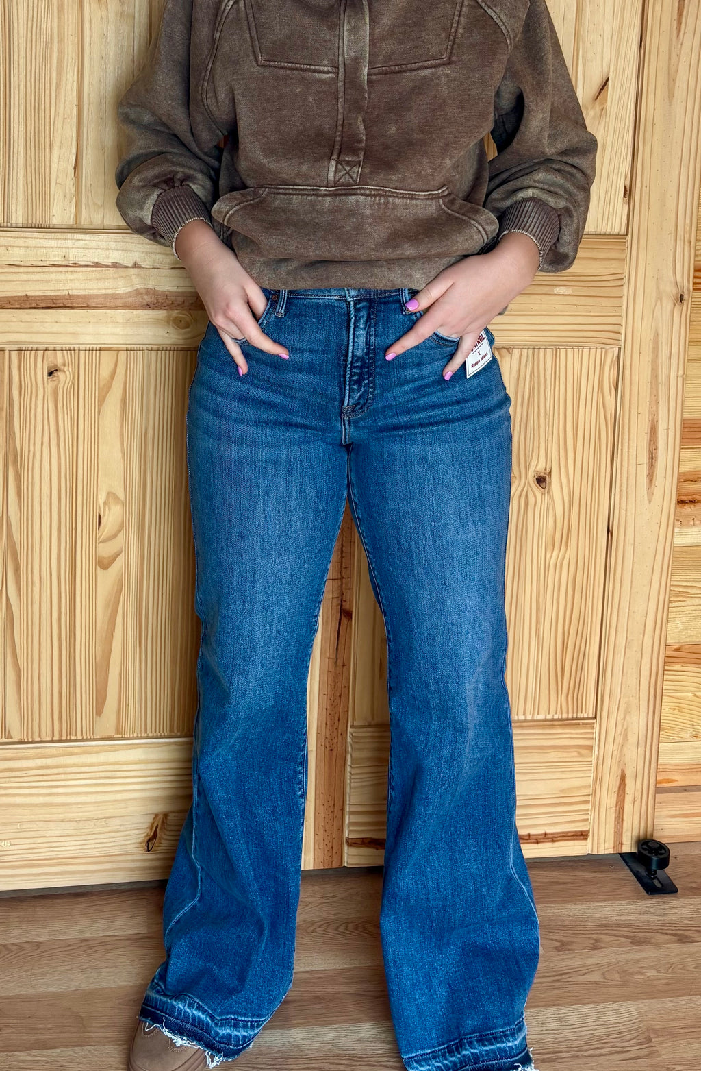 Risen HIGH RISE WIDE LEG JEANS WITH RELEASED HEM (Tummy Control)