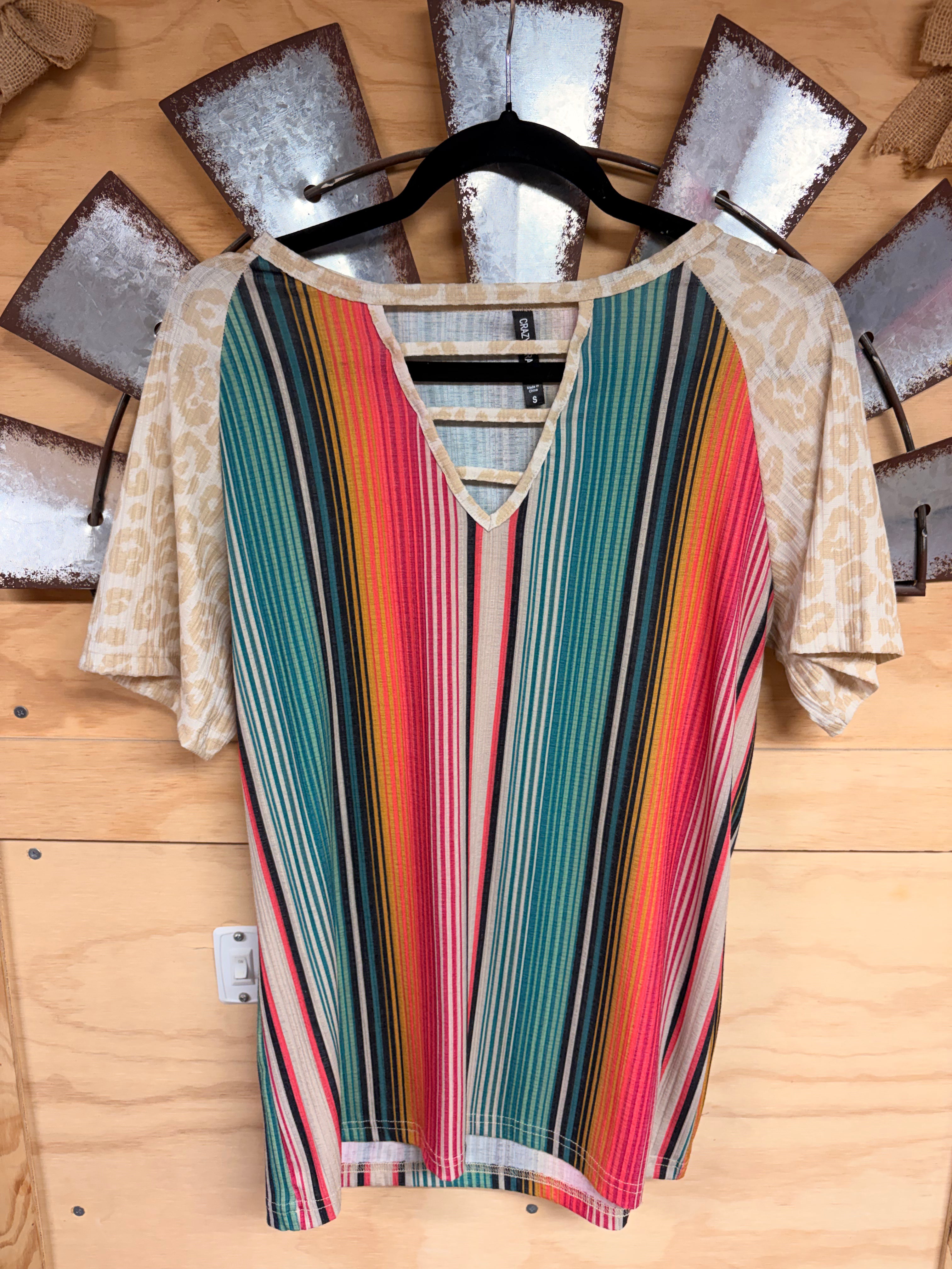 Striped V-Neck Top