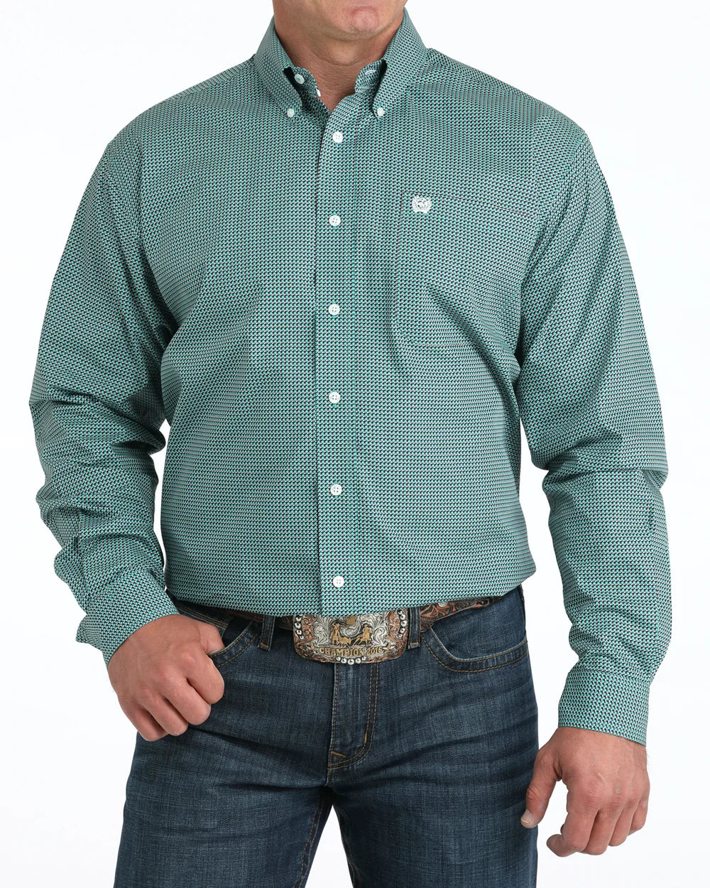 Men's Classic Fit Button-Down Western Shirt TUR
