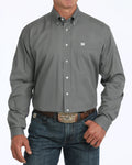 Men's Solid Classic Fit Button-Down Western Shirt GRY