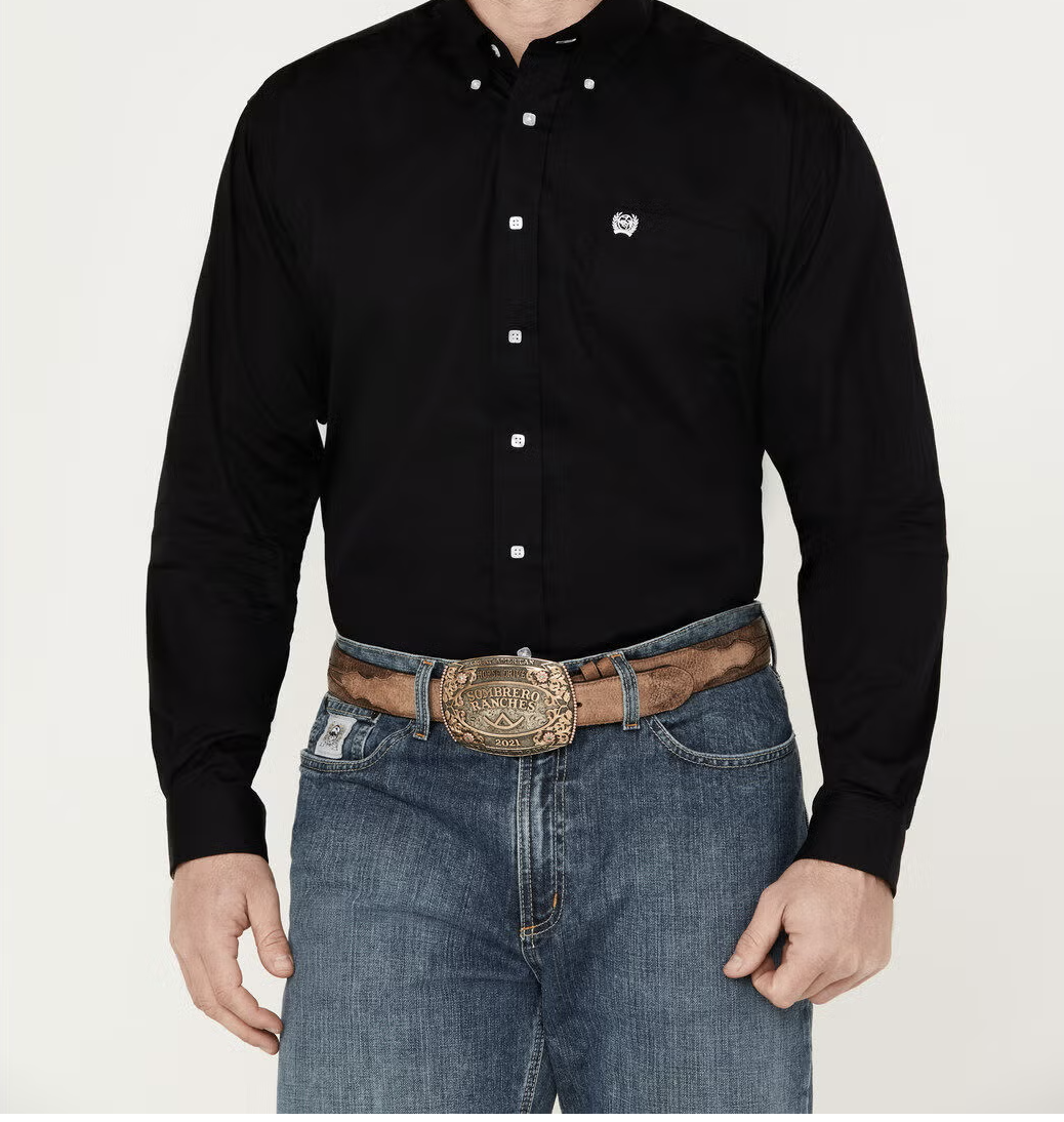 Cinch Men's Solid Long Sleeve Button-Down Western Shirt