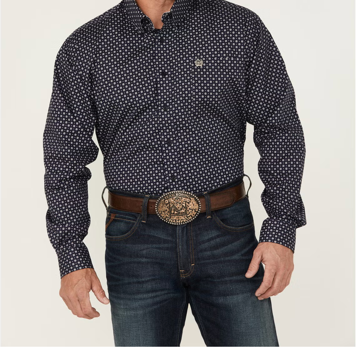 Cinch Men's Geo Print Long Sleeve Button-Down Western Shirt