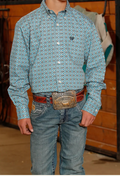 Boy's Button-Down Western Shirt BLU