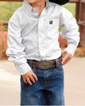 Cinch Boy's White Printed Long Sleeve Shirt