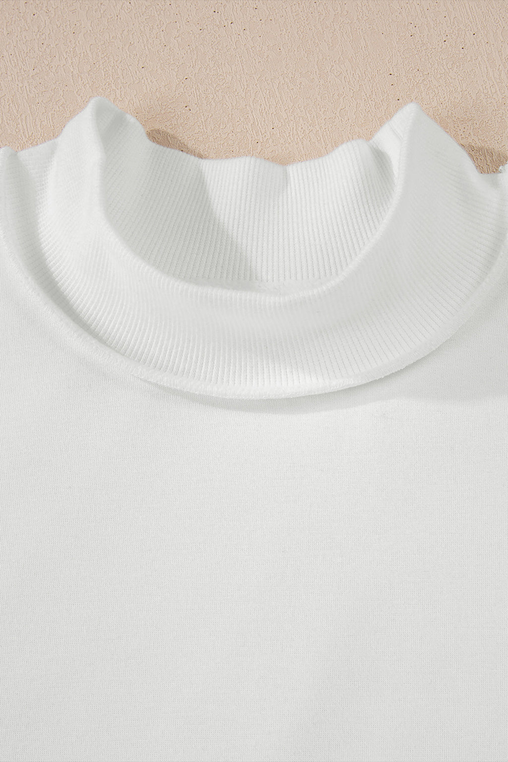 Apricot Oversize Drop Shoulder Reversible Mock Neck Sweatshirt