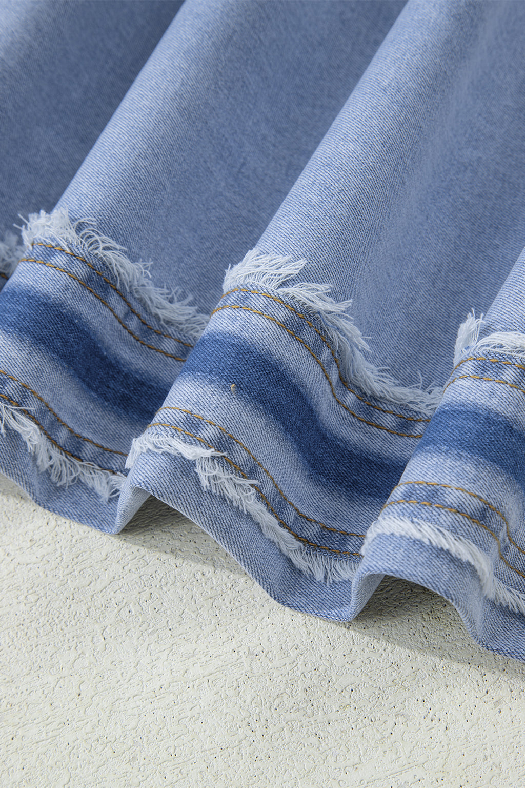 Beau Blue Contrast Stripe Frayed Side Panel Patchwork Shift Jeans