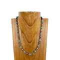 "21 Inches Cooper Navajo Pearl with Blue Turquoise Stone Beads Necklace
