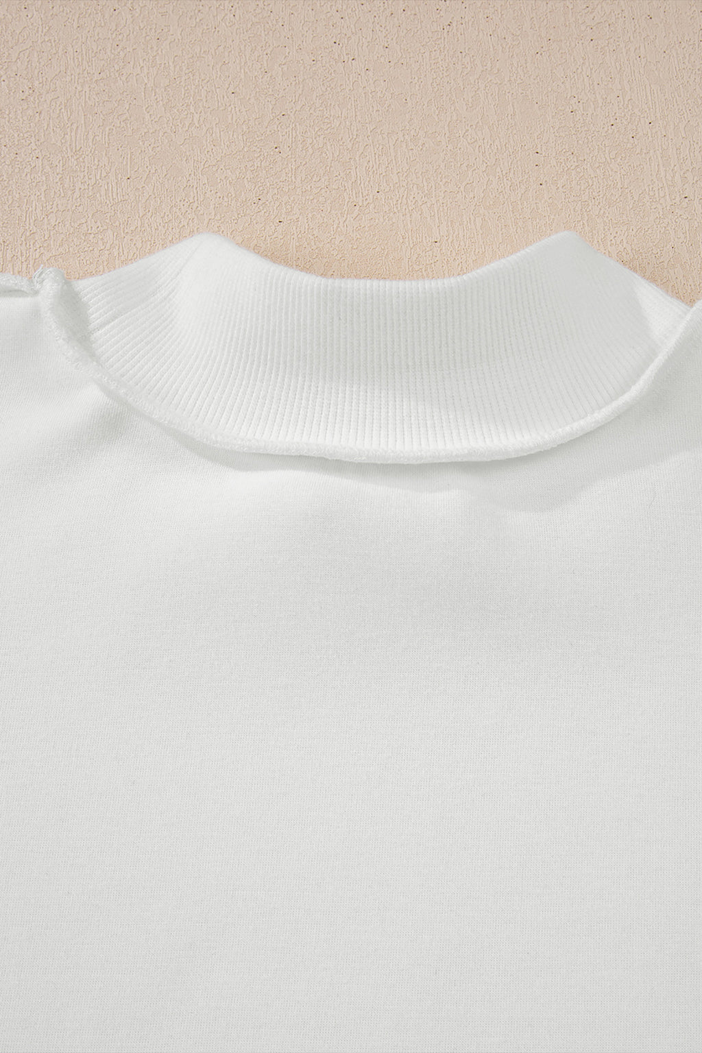 Apricot Oversize Drop Shoulder Reversible Mock Neck Sweatshirt