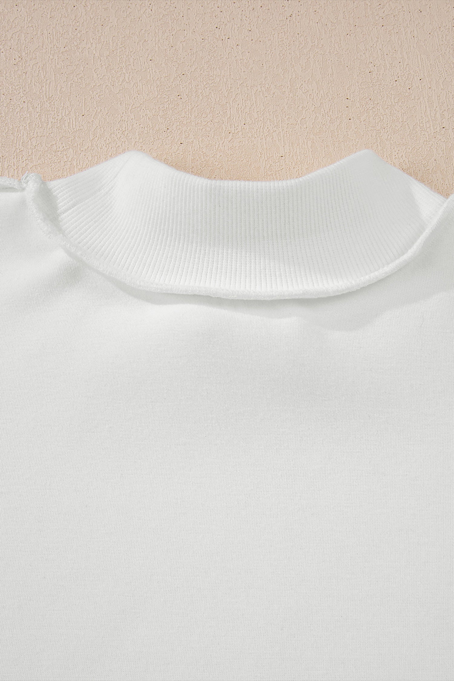 Apricot Oversize Drop Shoulder Reversible Mock Neck Sweatshirt