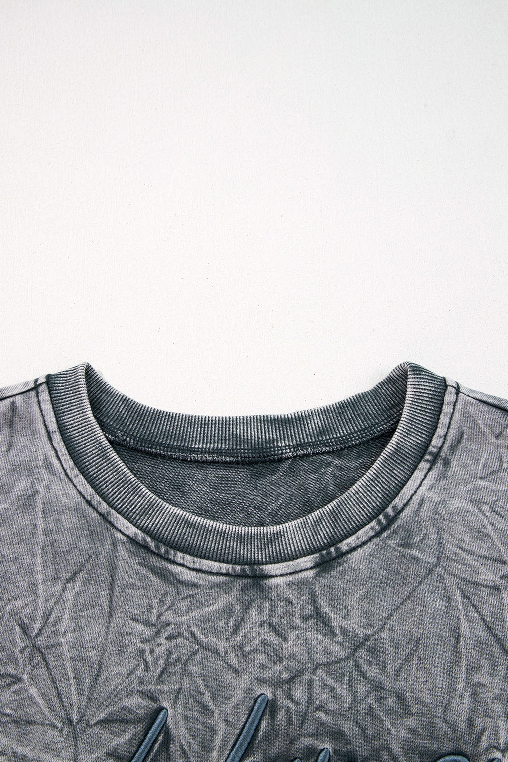DUNE saved by grace Letter Embroidery Mineral Wash Loose Sweatshirt