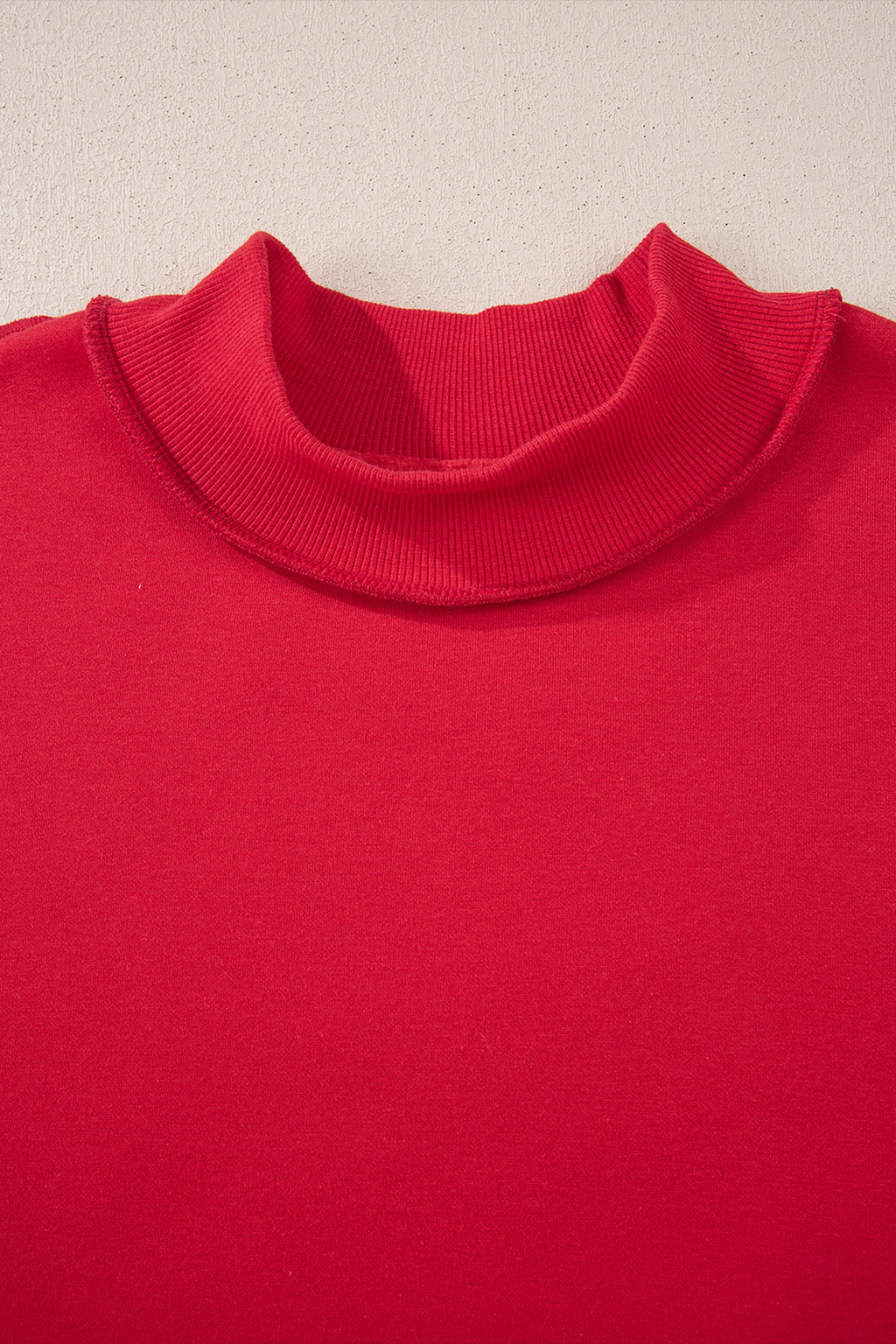 Apricot Oversize Drop Shoulder Reversible Mock Neck Sweatshirt