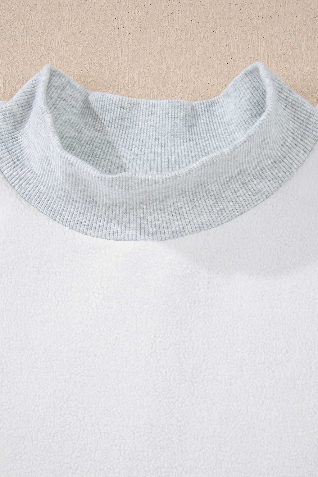 Apricot Oversize Drop Shoulder Reversible Mock Neck Sweatshirt