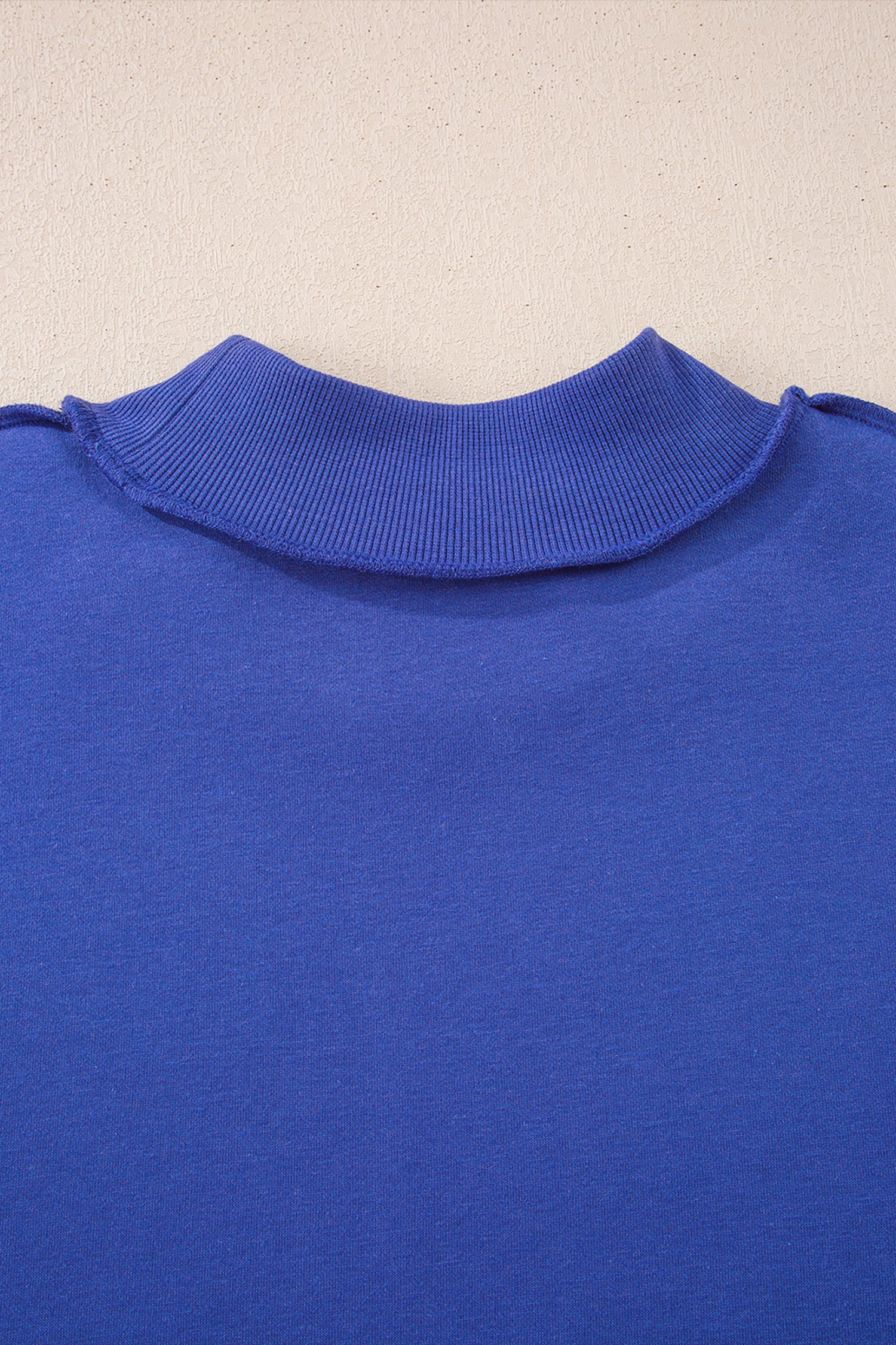 Apricot Oversize Drop Shoulder Reversible Mock Neck Sweatshirt