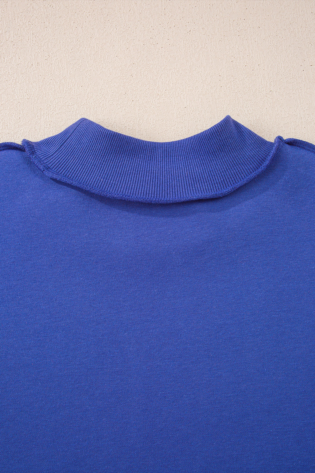 Apricot Oversize Drop Shoulder Reversible Mock Neck Sweatshirt