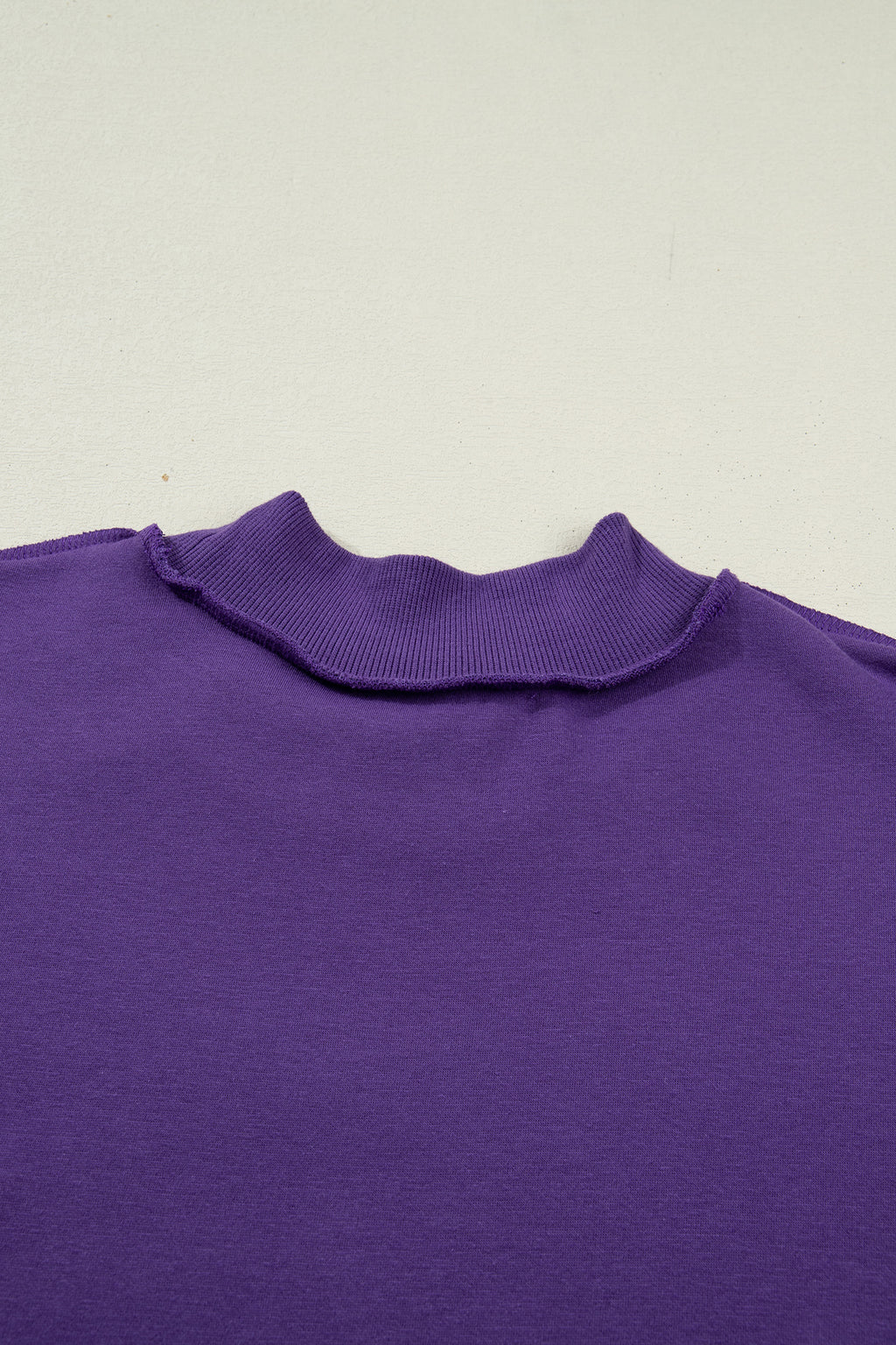 Apricot Oversize Drop Shoulder Reversible Mock Neck Sweatshirt