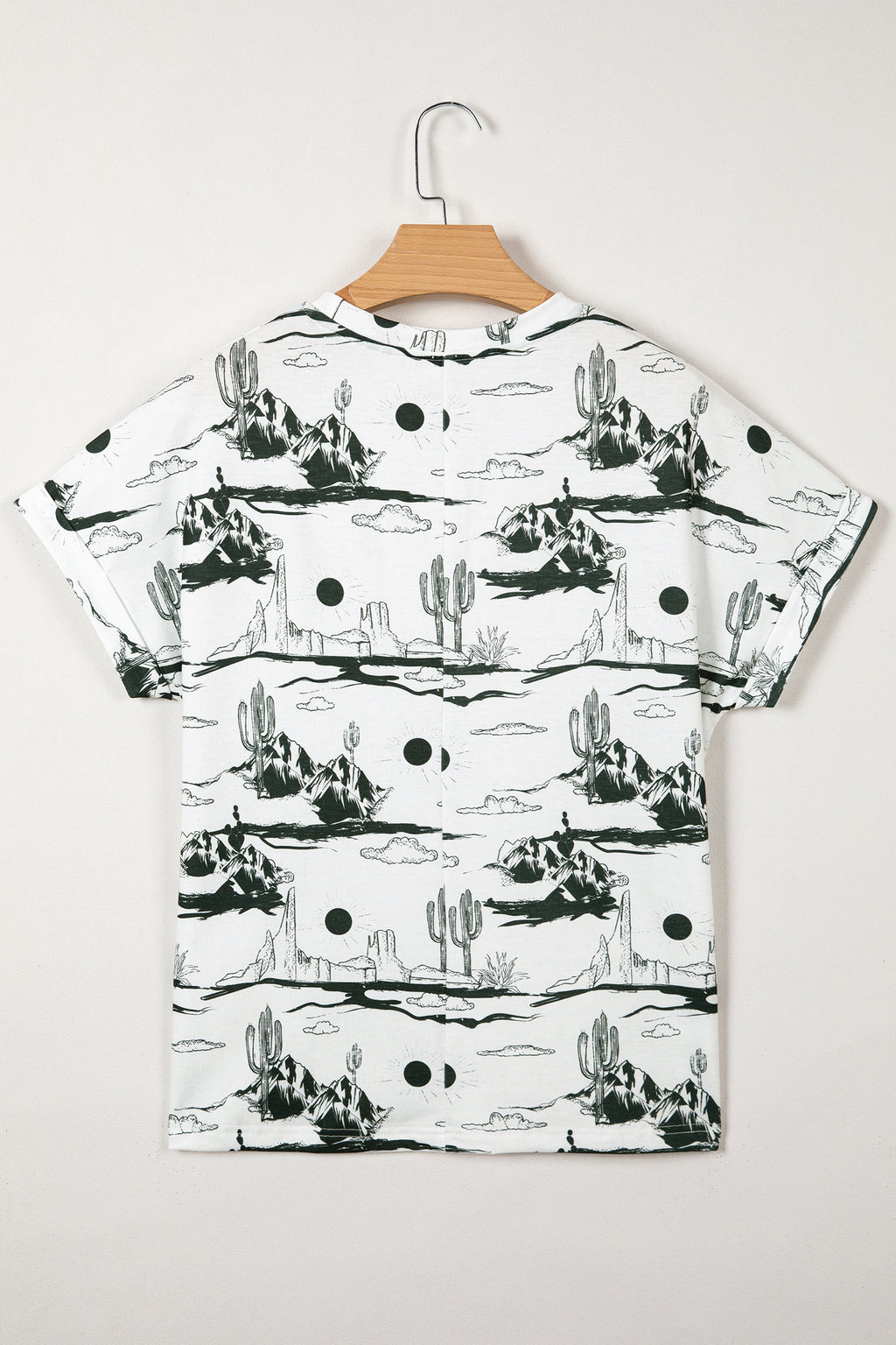 Brown Desert Sand Print Short Sleeve Knit Top