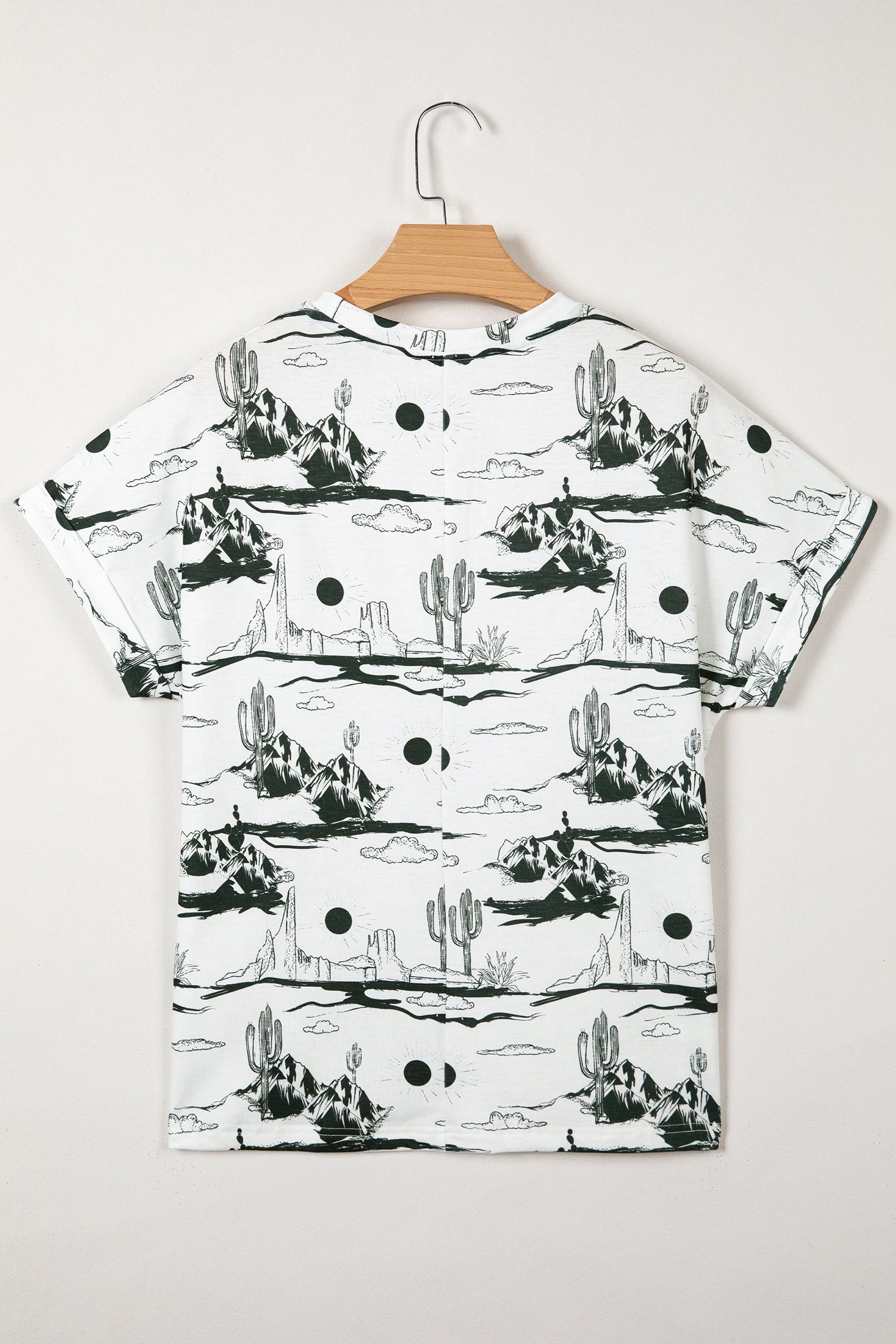 Brown Desert Sand Print Short Sleeve Knit Top